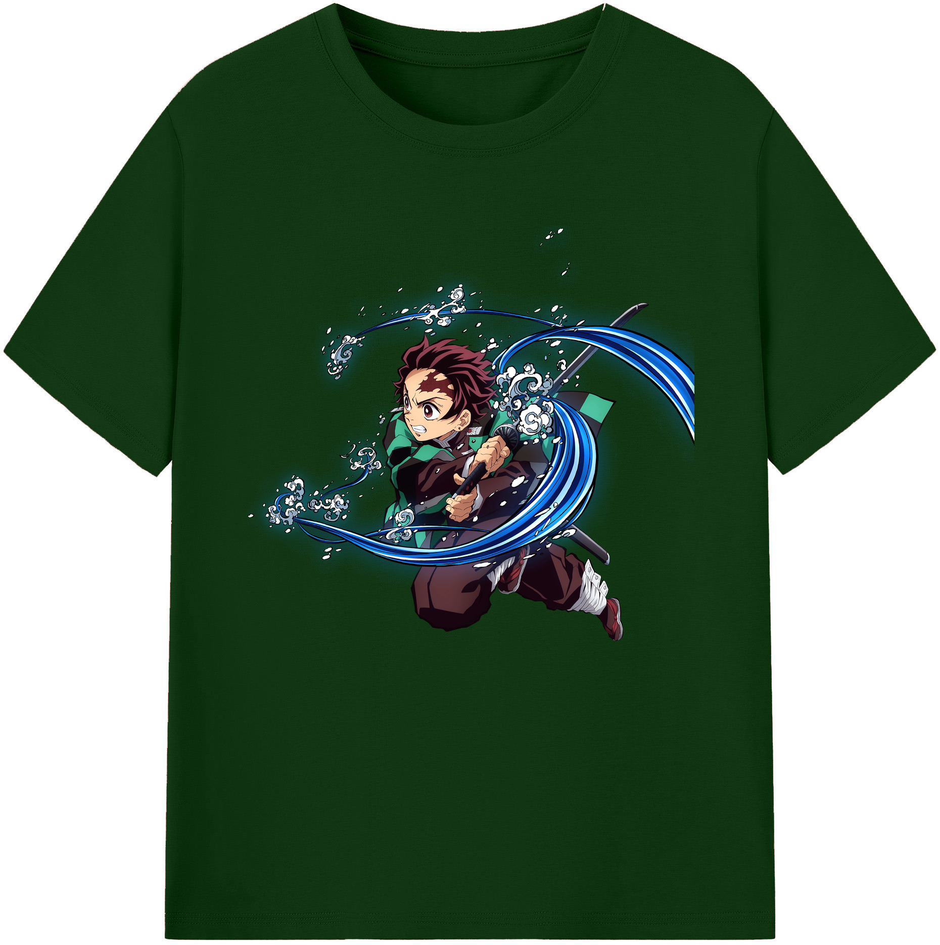 （画像用） 鬼滅の刃 竈門 炭治郎／かまど たんじろう Kamado Tanjirou 綿100％半袖Tシャツ（フロントプリント）